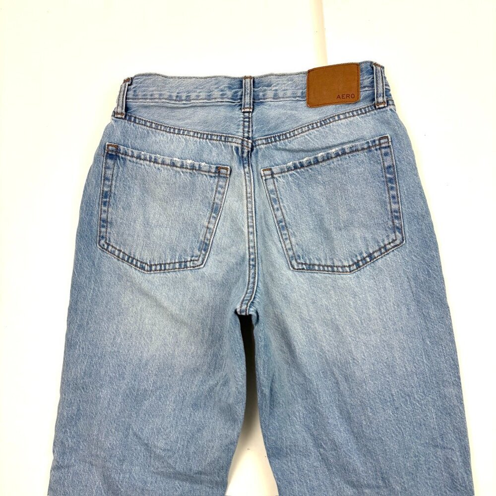 Aeropostale Mom Jean Distressed Women's size 0 Medium Blue Denim jeans - Picture 4 of 4